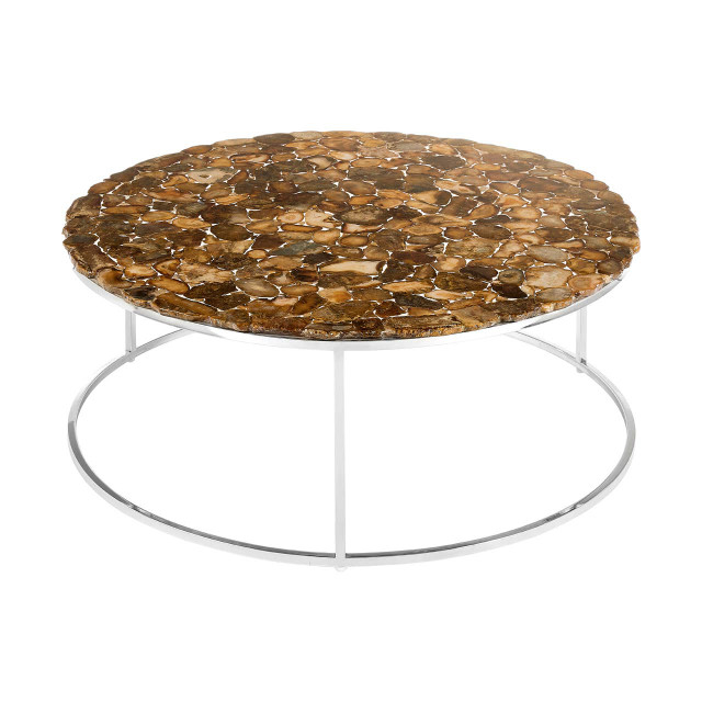 Premier Housewares Relic Agate Top Round Coffee Table