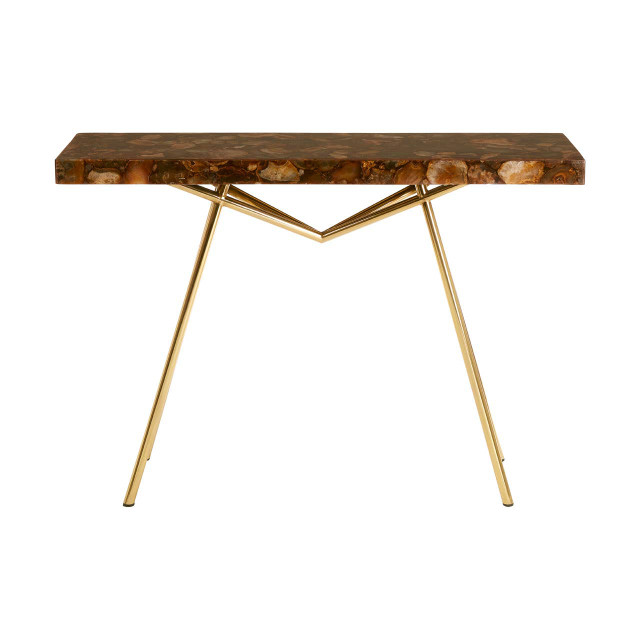 premier housewares Relic Console Table with Agate Top