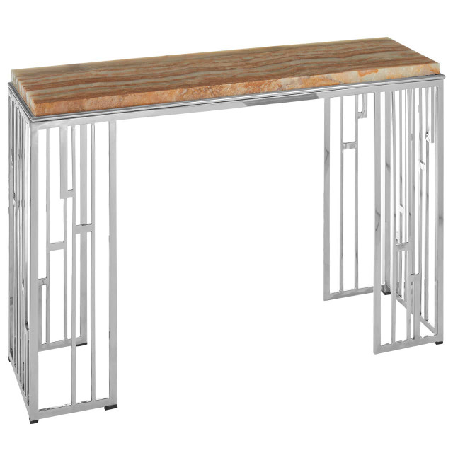 Premier Housewares Relic Console Table With Onyx Stone Top