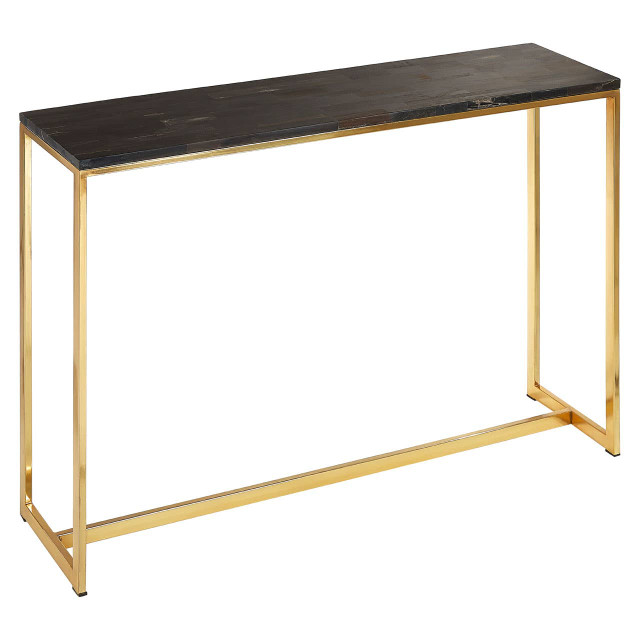 Premier Housewares Relic Dark Petrified Wood Console Table