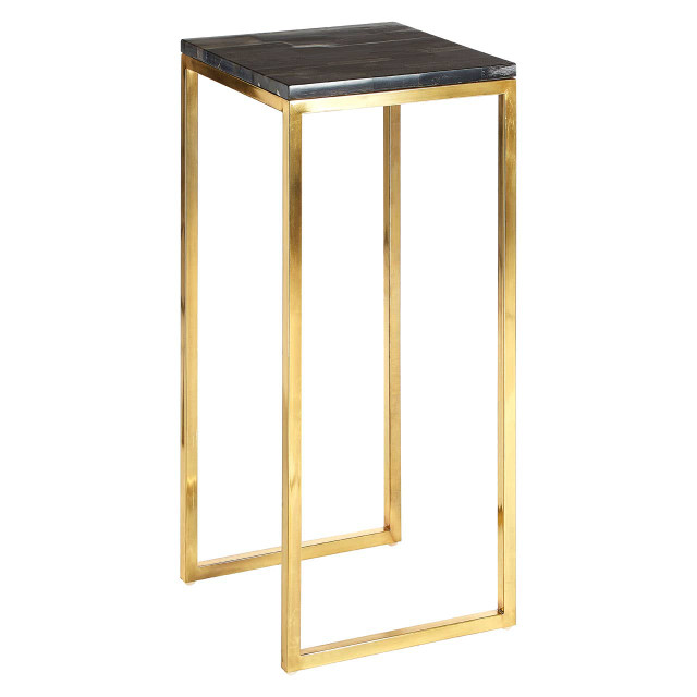Premier Housewares Relic Dark Petrified Wood Pedestal Table