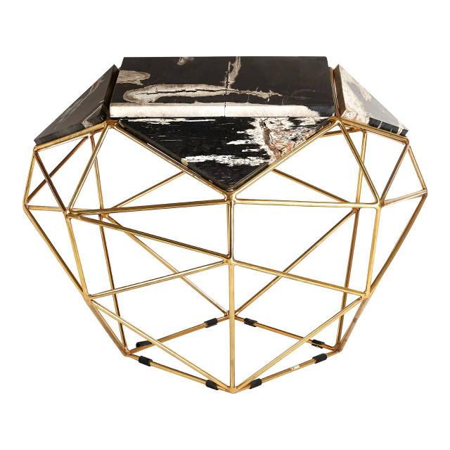 premier housewares Relic Dark Petrified Wood Side Table