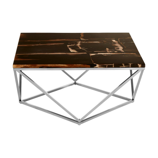 Premier Housewares Relic Dark Petrified Wood Top Coffee Table