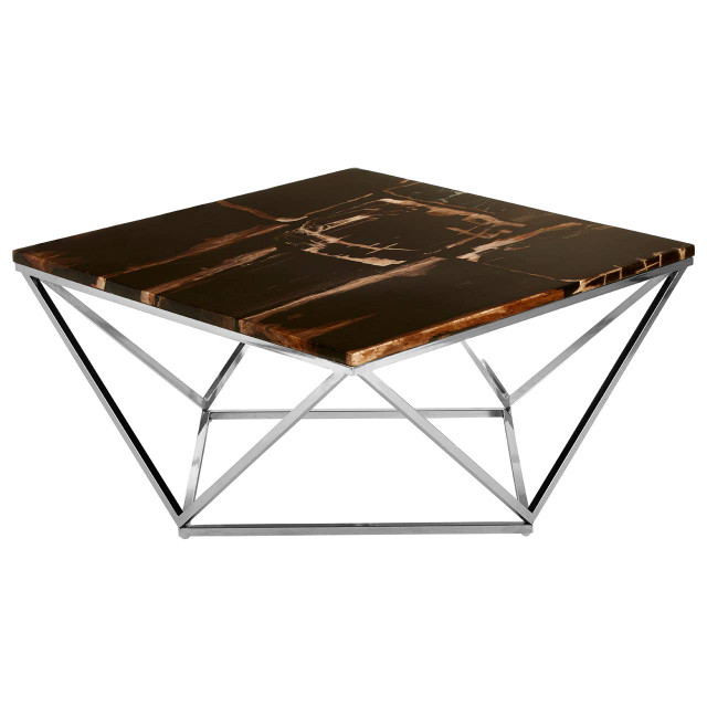 Premier Housewares Relic Dark Petrified Wood Top Coffee Table