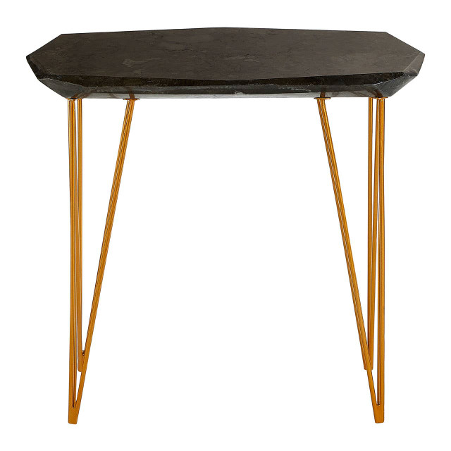 premier housewares Relic Large Black Marble Top Side Table