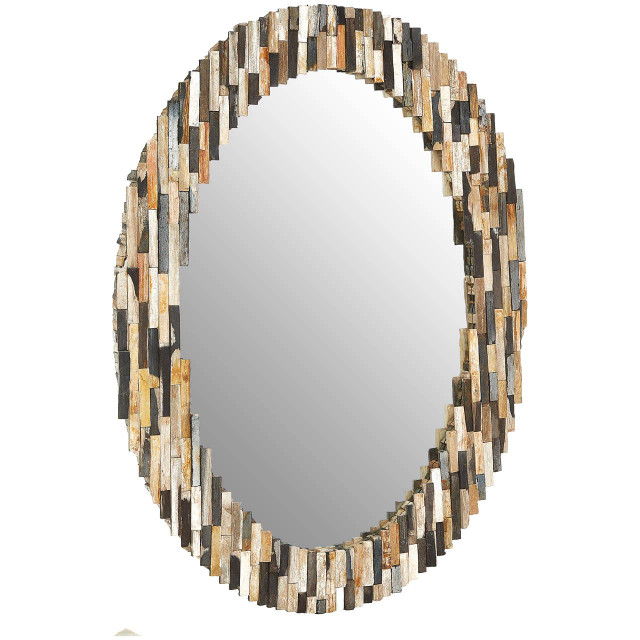 Premier Housewares Relic Multi Tile Oval Wall Mirror