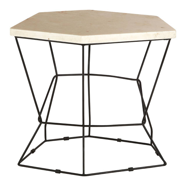 premier housewares Relic Onyx Stone Polygonal Side Table