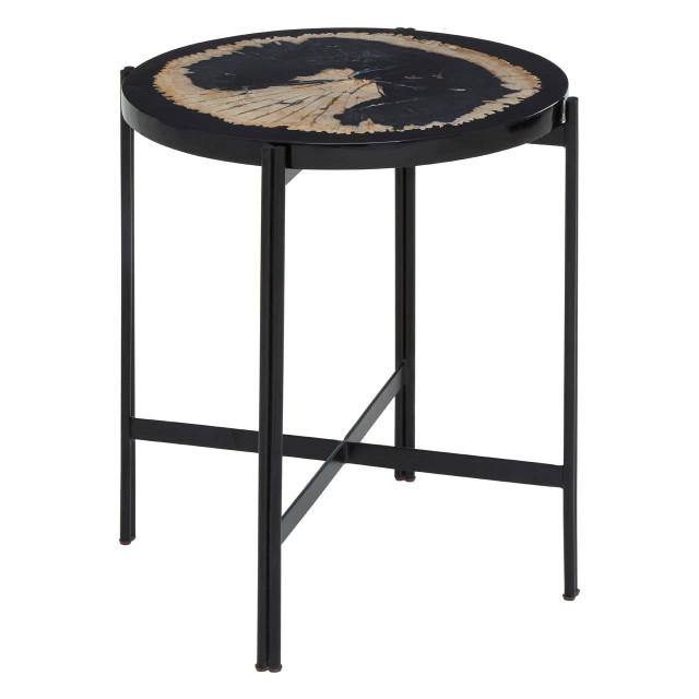 Premier Housewares Relic Petrified Wood And Resin Side Table