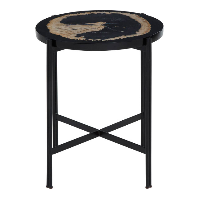 Premier Housewares Relic Petrified Wood And Resin Side Table