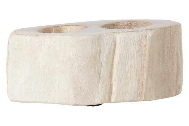 Premier Housewares Relic Petrified Wood Double Candle Holder