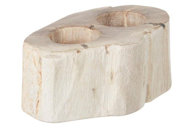 premier housewares Relic Petrified Wood Double Candle Holder