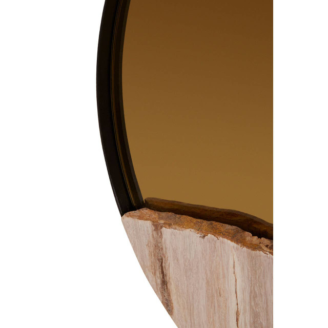 Premier Housewares Relic Petrified Wood Tile Large Round Mirror