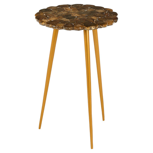 Premier Housewares Relic Round Side Table With Agate Top