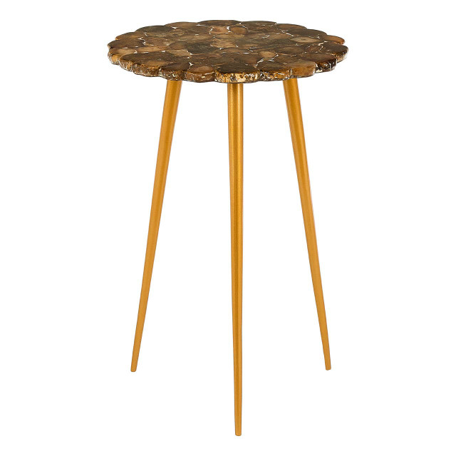 premier housewares Relic Round Side Table with Agate Top