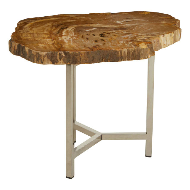 Premier Housewares Relic Small Petrified Wood Side Table