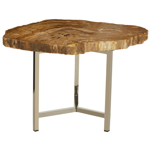 premier housewares Relic Small Petrified Wood Side Table