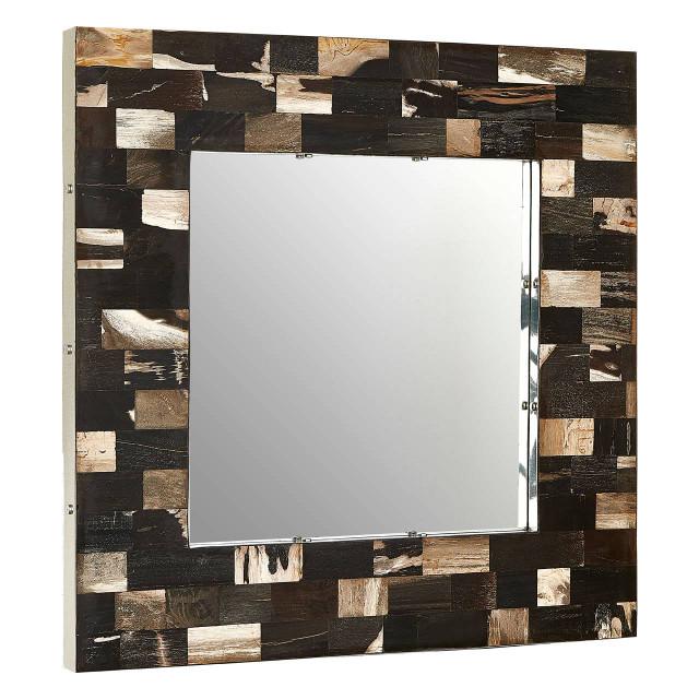 Premier Housewares Relic Square Petrified Wood Wall Mirror