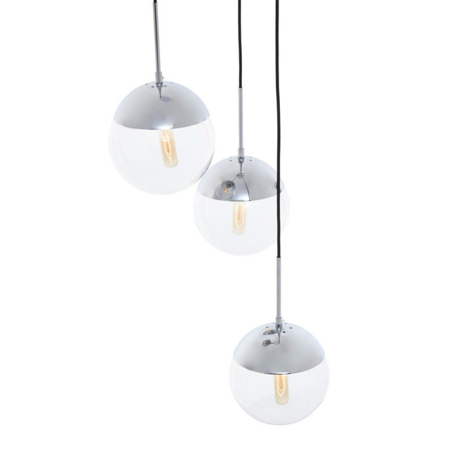 Premier Housewares Revive Chrome Finish 3 Pendant Light