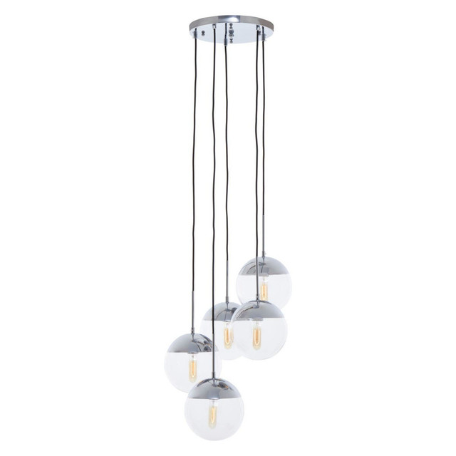 Premier Housewares Revive Chrome Finish Five Pendant Lights