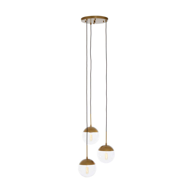 Premier Housewares Revive Gold Finish 3 Bulb Pendant Light
