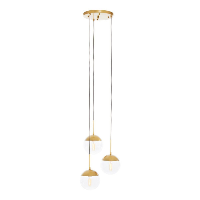 Premier Housewares Revive Gold Finish 3 Bulb Pendant Light