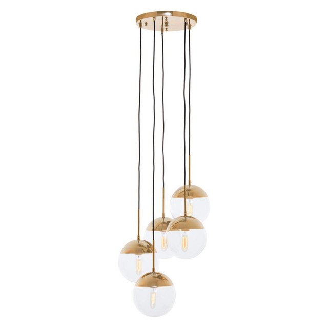 premier housewares Revive Gold Finish Five Pendant Lights
