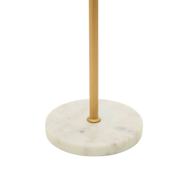 Premier Housewares Revive Gold Finish Metal Floor Lamp With White Marble Base