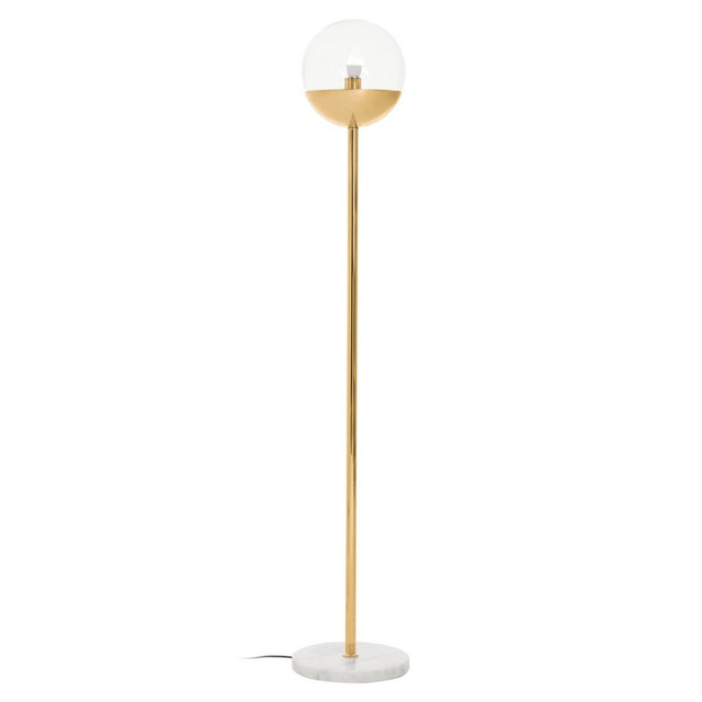 premier housewares Revive Gold Finish Metal Floor Lamp with White Marble Base