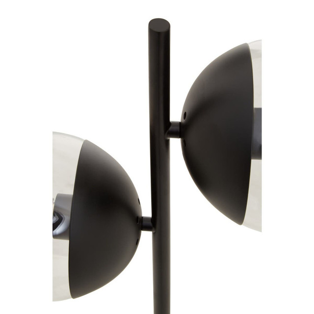 Premier Housewares Revive Two Light Black Metal And Marble Table Lamp