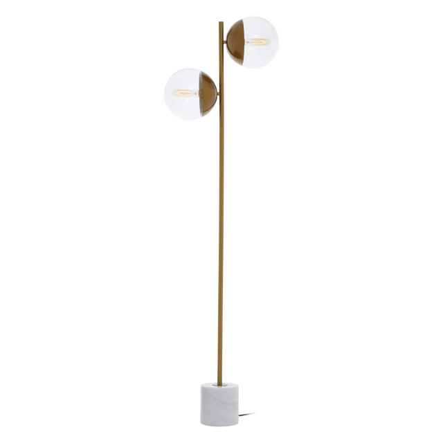 Premier Housewares Revive Two Light Gold Finish Floor Lamp