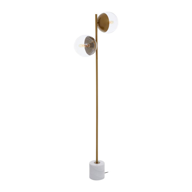Premier Housewares Revive Two Light Gold Finish Floor Lamp