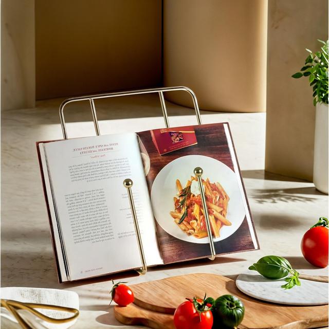 Premier Housewares Reyna Gold Finish Cookbook Stand