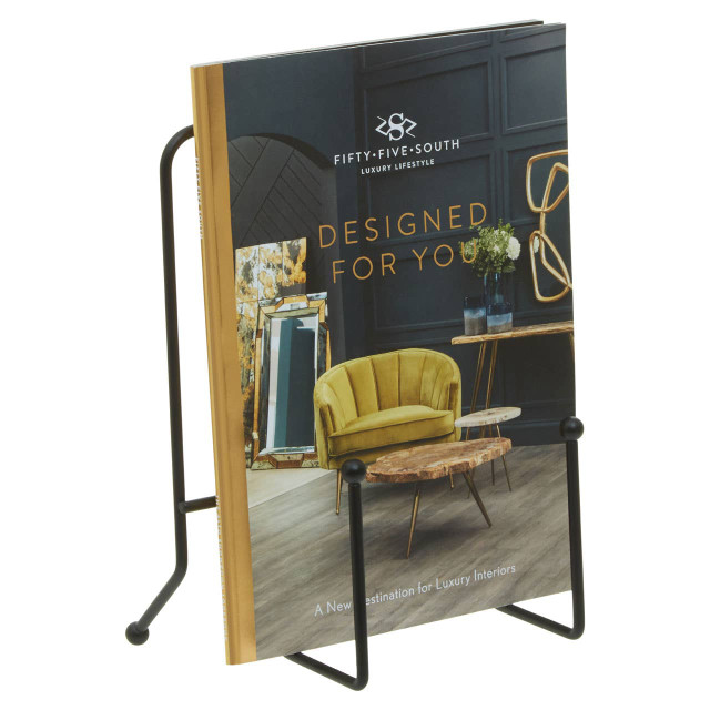 Premier Housewares Reyna Matt Black Finish Cookbook Stand