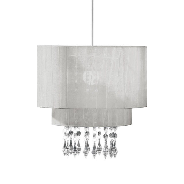 Premier Housewares Riband Silver Voile Pendant Shade