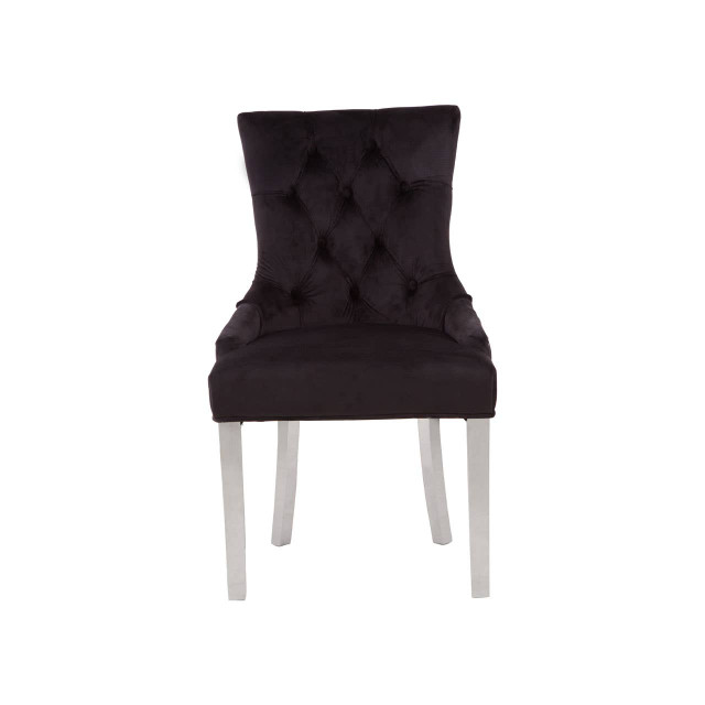 Premier Housewares Richmond Black Velvet Dining Chair