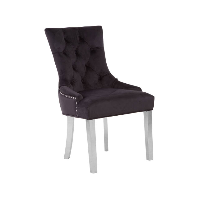 Premier Housewares Richmond Black Velvet Dining Chair