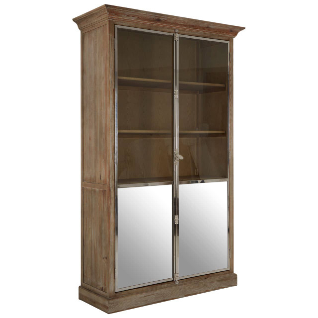 Premier Housewares Richmond White Washed Pine Wood 2 Door Cabinet