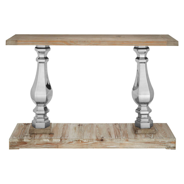 Premier Housewares Richmond White Washed Pine Wood Console Table
