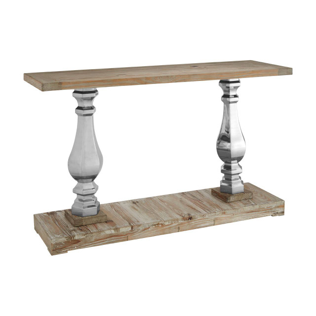Premier Housewares Richmond White Washed Pine Wood Console Table