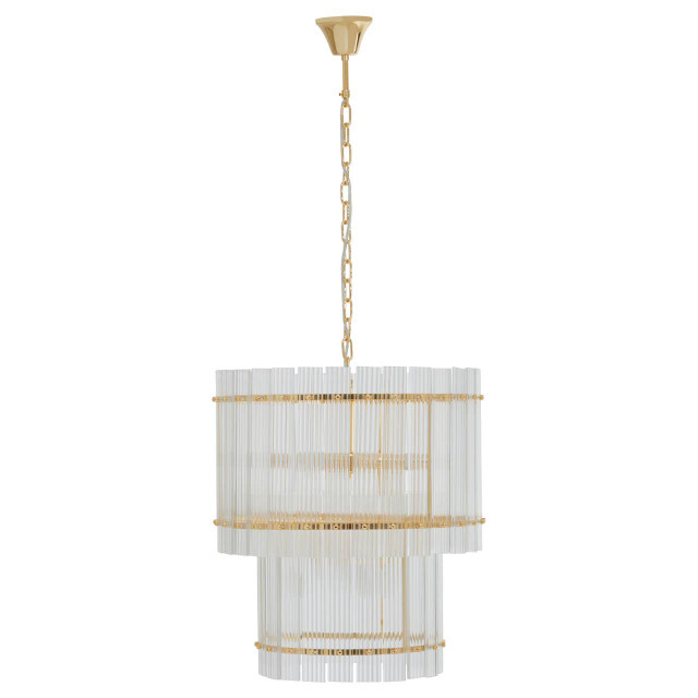 Premier Housewares Ritz Six Bulb Glass Pendant Light
