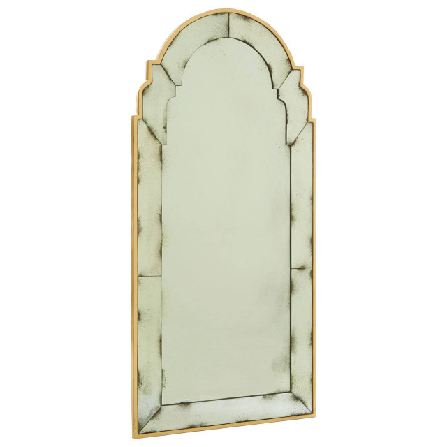 Premier Housewares Riza Black And Gold Frame Arched Wall Mirror
