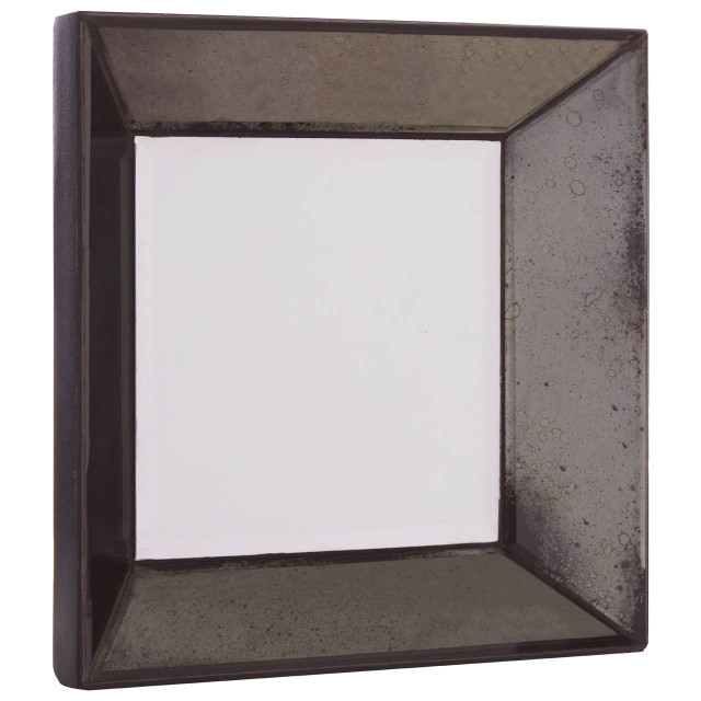 Premier Housewares Riza Small Black Frame And Bevelled Wall Mirror