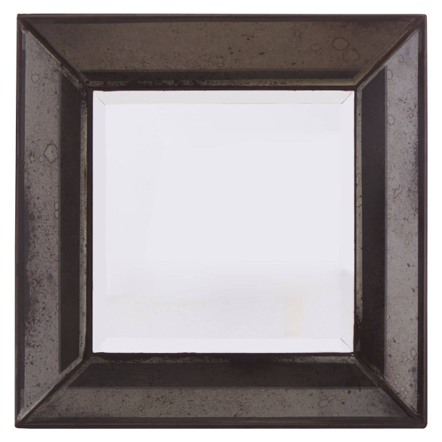 premier housewares Riza Small Black Frame And Bevelled Wall Mirror