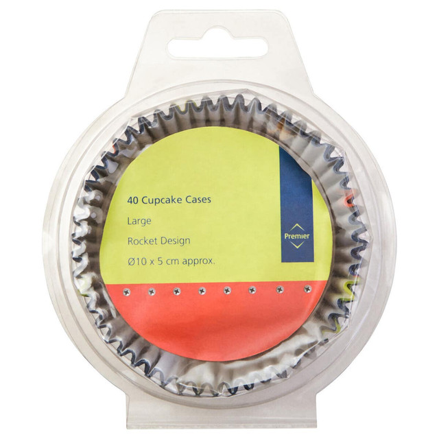 Premier Housewares Rocket 40Pcs Large Cupcake Cases