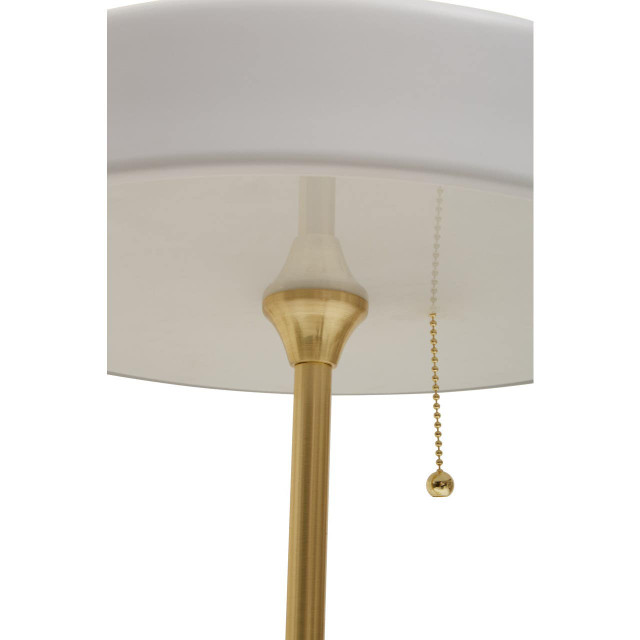 Premier Housewares Rogano White Shade With Gold Finish Frame Table Lamp