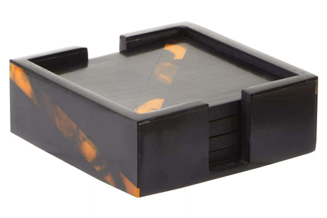 Premier Housewares Roma Set Of Four Tortoise Shell Coasters