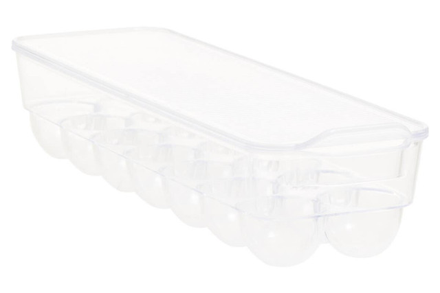 Premier Housewares Romm Clear Plastic 14 Egg Storage Tray With Lid
