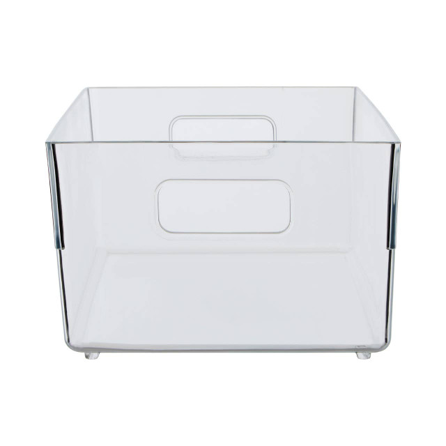 Premier Housewares Romm Large Clear Plastic Fridge Bin With Handles