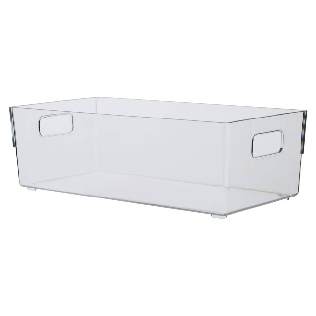 Premier Housewares Romm Large Clear Plastic Fridge Bin With Handles