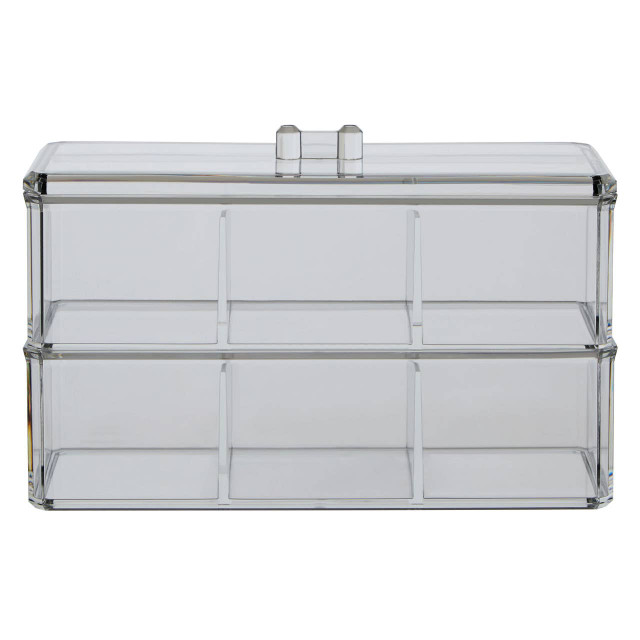 Premier Housewares Romm Six Compartment Clear Plastic Cosmetics Organiser